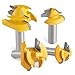 Hozly 45 Degree Lock Miter Router Bit 3-Piece Set,1/2 inch Shank 45 Degree Lock Miter Router bit,Cutting Height:5/8