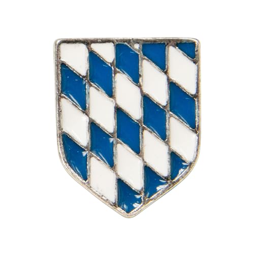 Alpenflüstern Ansteck-Pin Wappen Bayern weiß-blau - Trachten-Anstecker, Trachtenschmuck für Damen und Herren (antik-silber-farben) API137