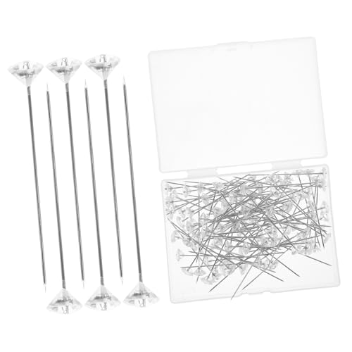 SEWACC 100pcs Wedding Flower Bouquet Pins Transparent Decorative Pins for Crafting Sewing Supplies Floral Arrangements High Transparency and Durability