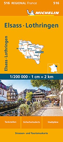 Michelin Elsass Lothring: Straßen- und Tourismuskarte 1:200.000 (MICHELIN...