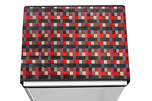 Image of Stylista Refridgerator top Cover Suitable for Samsung RR21C2H25CR /HL, 189 Liter Fridge, Dimension (WXD) 71x109 CM, Lattice Pattern Red