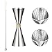 Anello D'oro Misurino Doppio per Cocktail In Acciaio Inossidabile, Japanese Style Jigger con L'asta di Agitazione, Bilancia Incorporata, Misurino per Bevande Barista Professionale(45/60ml)
