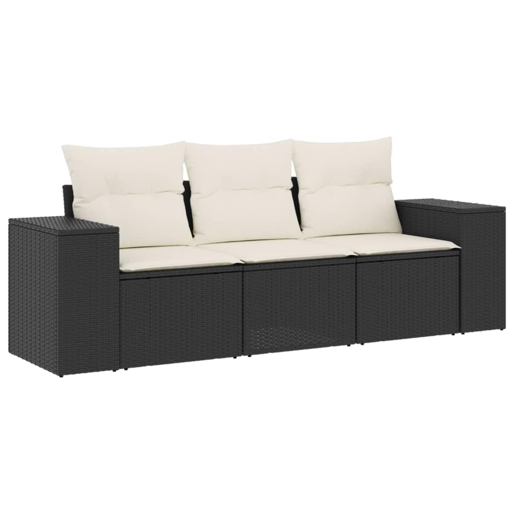 Canapé de jardin en polyrotin noir pour une assise confortable sur la terrasse