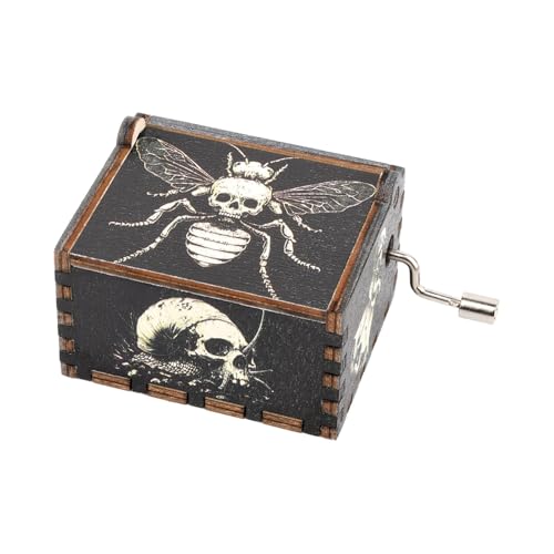 Halloween speldosa, handvevad speldosa i trä,Graverad musikdosa Vintage träspeldosa - Halloween Tune Music Box Utsökt heminredning för Halloween och jul