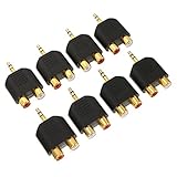 OSOLADY 3,5mm 2 Stück Cinch Audio Splitter Adapter Legierung Buchse Stecker Koppler Für...