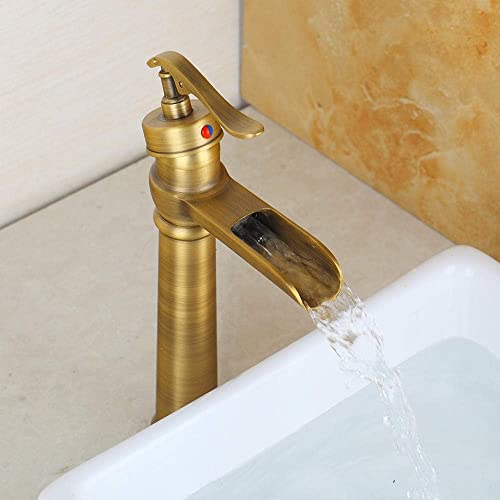 Mitigeur en laiton antique cascade pour lavabo rétro chic - 6