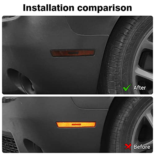JeCar Side Marker Smoked Light Cover Fender Flares Light Trim Exterior