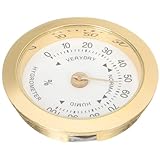 Yardenfun Medidor de Humedad Redondo para Instrumentos Higrómetro de Aleación para Cuidado de Guitarra y Violín Compacto y Ligero para Estuche Preciso y Fácil de Usar