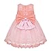 FEESHOW Baby Girls Bowknot Lace Flower Dress Wedding Baptism Christening Gown Pageant Birthday Tutu Dress Pink 18-24 Months