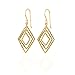 Savlano 925 Sterling Silver Triple Dangle Geometric Rhombus Drop Earrings -14K Gold Plated Drop Earrings Comes with Gift Box for Women - Made in Italy (Y)