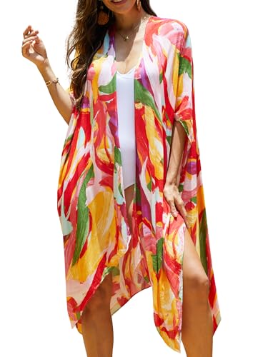 Image of Moss Rose Women Summer Bikini Kimono Bathing Suit Cover Ups for Swimwear