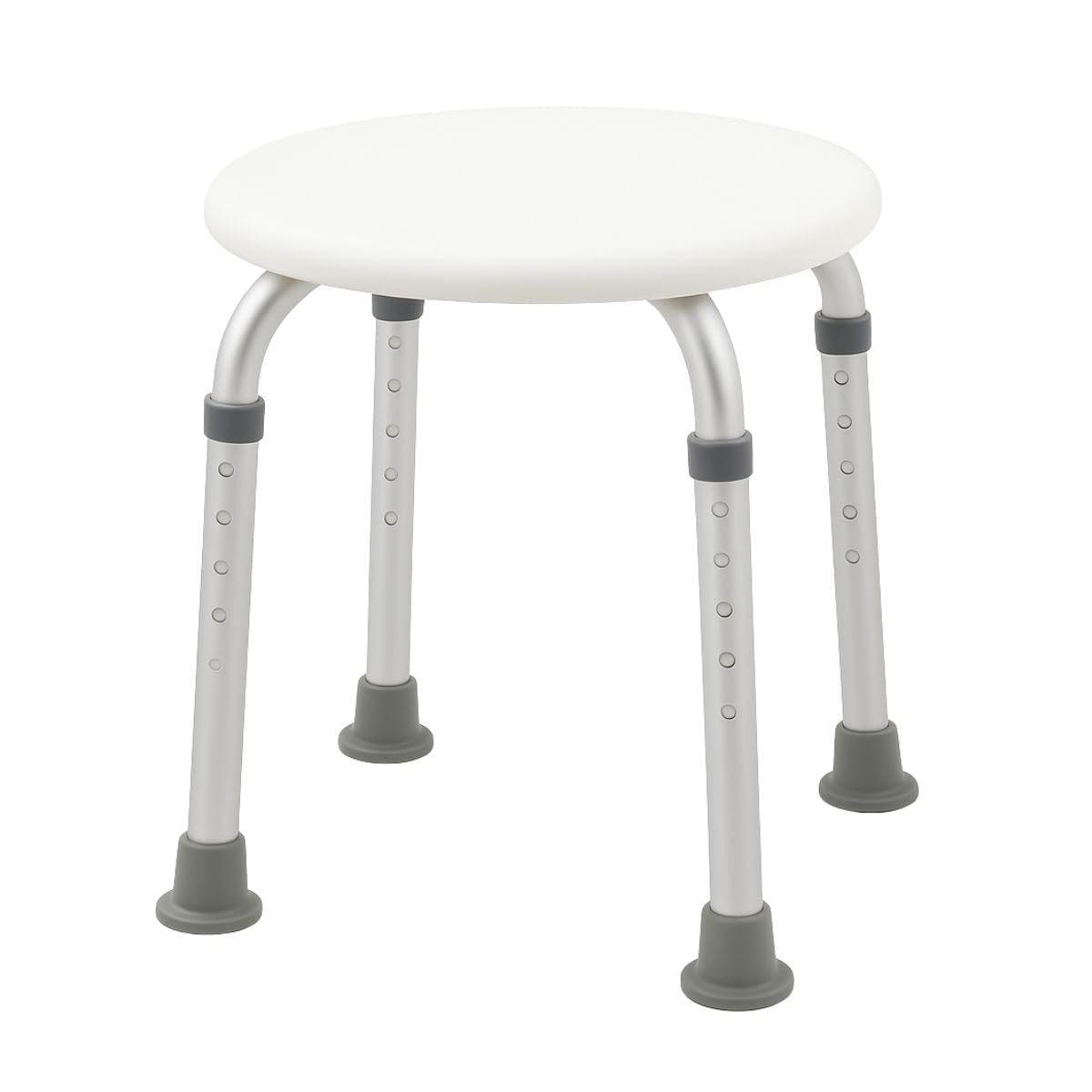 Mobiclinic®, Taburete baño, Conteras Antideslizantes, Asiento Confortable, Banqueta de Ducha, hasta 100 kg, Ligera y Resistente, Aluminio (Cloruro de polivinilo (PVC))