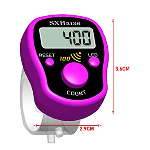 PHONEX Tally Counter Clicker: Digital Finger Counter Tasbeeh Handheld, Pitch Counters for Accurate Tracking in Coaching, Knitting, Fishing, Golf, and Rowing. Beeps at Every 100 Counting (Black)