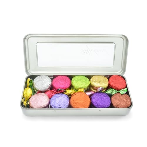 Luxury Vegan Dark Chocolate Fondant Creams - 20 Chocolate Creams, 10 Assorted Flavours in Reusable Gift Tin - Gluten Free and Dairy Free Chocolate