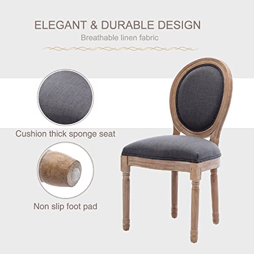 Image of Virabit French Vintage Chairs Set of 2,Louis Farmhouse Dining Chairs with Solid Wood Frame and Tufted Fabric,Rubber Wood French Decor for Dining Room,Living Room, Kitchen,Restaurant