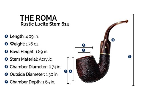Savinelli Italian Tobacco Smoking Pipes, Roma Rusticated 614 #TOP1