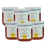 El NAVARRICO - Salsa brava | Ingredientes Premium | Sin Elementos Artificiales | Sin Gluten y Sin Alérgenos | Contiene Tomate y Pimiento del Piquillo | Pack de 6 (315 ml)