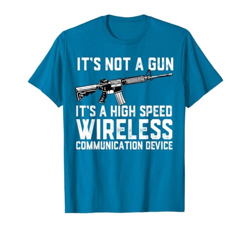 Its Not A Gun Its A High Speed Wireless Communication Device T-Shirt, Men, Sapphire Blue, Medium