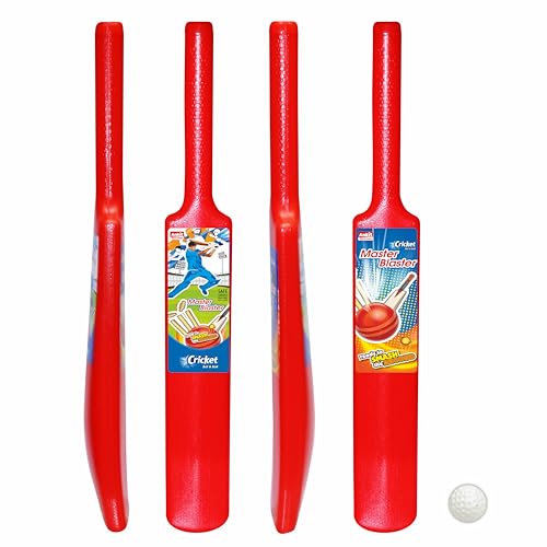 Image of Ankit Toys & Games Cricket Bat Ball No.1 44 * 7 cm for Kids - Lightweight Plastic Bat Ball Perfect for Outdoor Fun & Play Friendly and Durable Sports Toy for Boys and Girls Ages 2+ (Red)