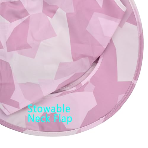 Image of Sun Hats for Men Women Fishing Hat UPF 50+ Breathable Wide Brim Bucket Hats Summer UV Protection Safari Hat with Neck Flap
