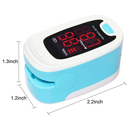 Contec Cms50M Fingertip Pulse Oximeter Blood Oxygen Saturation Monitor With Lanyard Blue White Color #TOP3