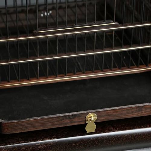Jaula para pájaros cuadrada de madera pequeña con gancho de metal 7