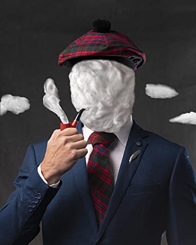 Image of Scottish Tam O' Shanter Hat Tartan Bonnet Pom Pom Wool Flat Cap One Size
