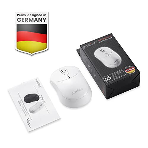 Image of Perixx PERIMICE-802W Wireless Bluetooth Mouse - Portable Design for Windows, iOS, and Android Tablet - White