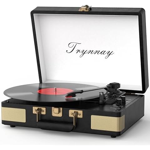 Trynnay Bluetooth Portable Vinyl Record Player Cover