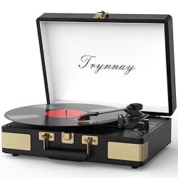 Trynnay Record Player 3 Speed Bluetooth Portable