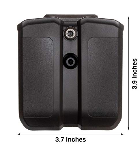 Owb Polymer Double Magazine Holster Ambidextrous Carrier, Fits 9Mm/.40 Calibers Double Stack Magazines Of Glock 17/22/23/26/27/31/32/33/34/35 And S&W M&P, Sig 226 / 229, And Springfield Xd #TOP2