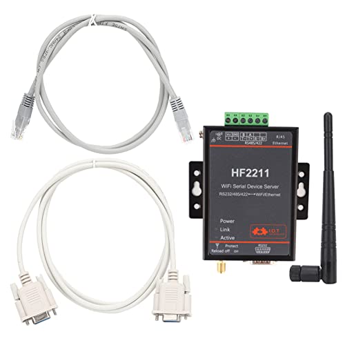 HF2211, HF2211 Serial Device Server, RS232/485/422 to WiFi and Ethernet DTU Short Message Communication Module, 5-36VDC Serial Data, Device Servers