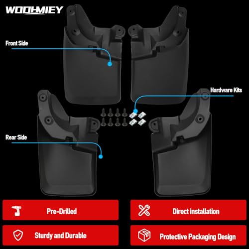 Image of 4PCS Mud Flaps Black, Flexible Mudguards Kit with Hardware Accessories, Splash Guards Mud Guards Kit Fit for Tacoma 2016-2023(2016-2023)