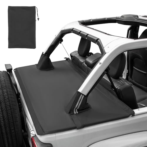JOYTUTUS Tonneau Cover for Wrangler JLU 4 Door 2018-2026 | Trunk Cargo Cover with Suction Cups No Adhesive Waterproof UV & Dust Protection Easy Install & Remove
