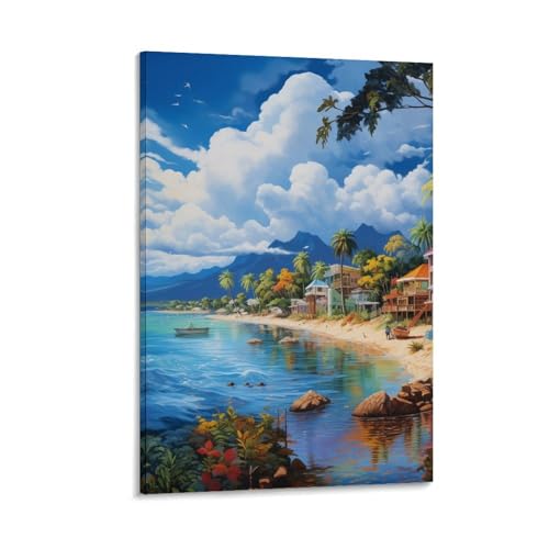 Peintures sur toile baie de vacances décoration murale salon 40x60
