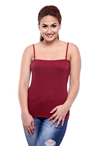 Image of Teemoods Women's Cotton Spaghetti Strap Camisole Slip - Adjustable Straps, Slim Fit, Soft Innerwear Tank Top for Layering & Everyday Comfort