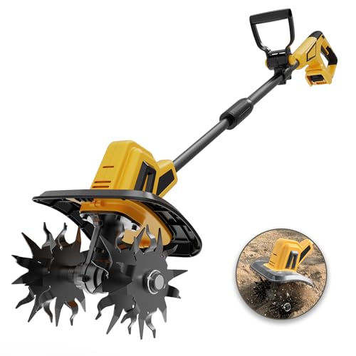 Cordless Tiller Cultivator Compatible with Dewalt 20V Battery(Tool Only), Electric Garden Tiller w/270 RPM, 48 Steel Tines, 8.7" Tilling Width, 6.3" Depth, Portable Rotary Tiller by FORDWALT - Used condition - US$90.96