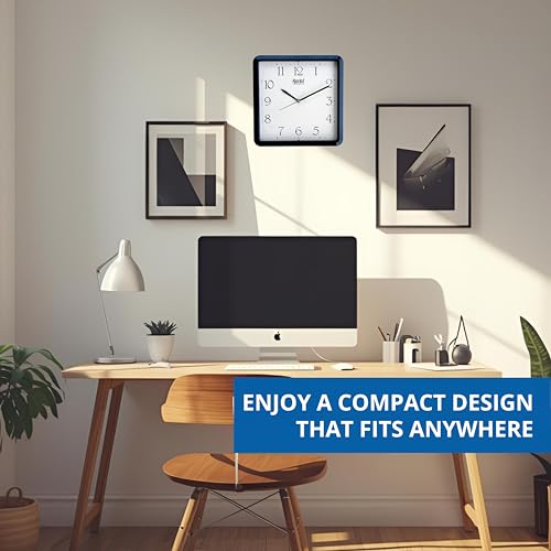 Ajanta Plastic Step Movement Wall Clock (Blue, 9 Inch) - Analog