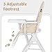 INFANS Baby High Chair, Quick Folding Portable Highchair for Babies and Toddlers with Adjustable Footrest Removable Dishwasher Tray PU Seat, Compact Highchairs for Baby Age 6-36 Months