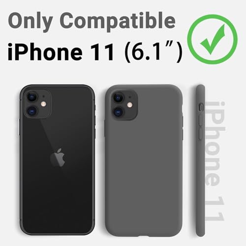 Image of DIZORO Microfiber Candy Case Compatible for iPhone 11 6.1 inch, Shockproof Slim Back Cover Liquid Silicone Case (Space Grey)
