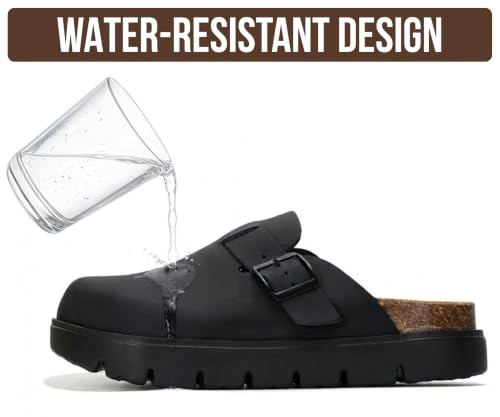 Image of 100% Genuine Leather Platform Clogs for Women - Fall Shoes for Women 2026