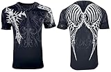 Rebel Saint by Affliction Men's T-Shirt Fracture 4XL Black