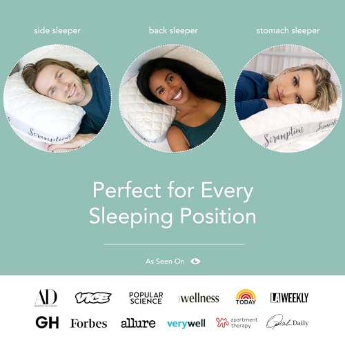 Image of Honeydew Classic Scrumptious Pillow - Made in USA with Cooling Copper Gel Fill - Adjustable Bed Pillow for Back & Stomach Sleepers with Neck and Shoulder Pain, Quick Pain Relief (Queen Size)