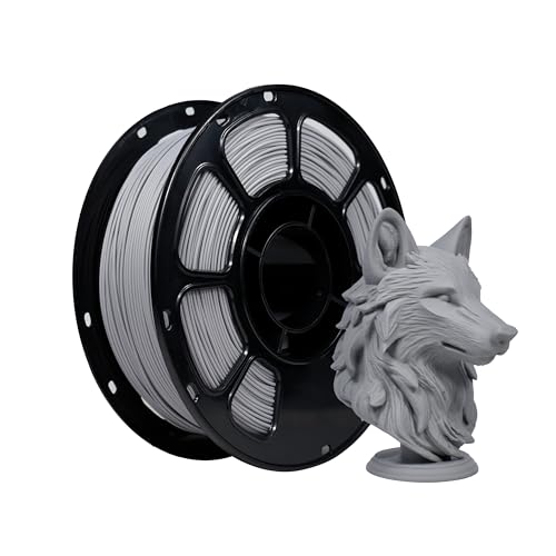Image of iBOSS Matte PLA Plus Filament, Gray 1.75mm 1kg 3D Printing Filament, Neatly Wound PLA+ Matte Gray Filament, Fits Most FDM 3D Printers, 1kg Spool (2.2lbs)