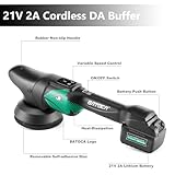BATOCA S2 Upgrade 21V Cordless Car Polisher Buffer Sander Dual Action Car Polishing Machine with 2x Batteries 5inch Polishing Pads Polish Kit for Car Boat Floor Polishing Buffing 6 Speeds 2000-4500RPM - Image 4