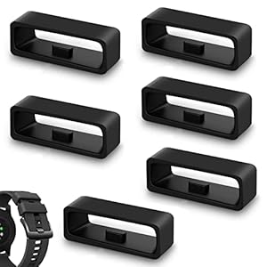 Anillos de Hebilla de Soporte de Banda de Reloj Bucle de Retención de Banda Soporte de Correa de Reloj de Silicona 22 Bucles de Correa de Reloj de Repuesto Silicona Anillo de Cierre 6 Piezas, Negro