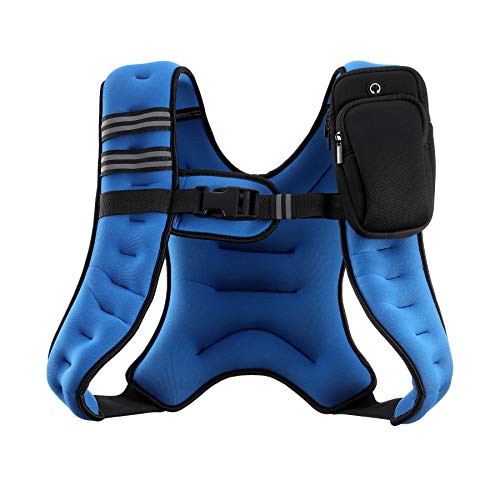 ZELUS Weighted Vest, 6lb/8lb/12lb/16lb/20lb/25lb/30lb Weight Vest with Reflective Stripe for Workout, Strength Training, Running, Fitness, Muscle Building, Weight Loss, Weightlifting