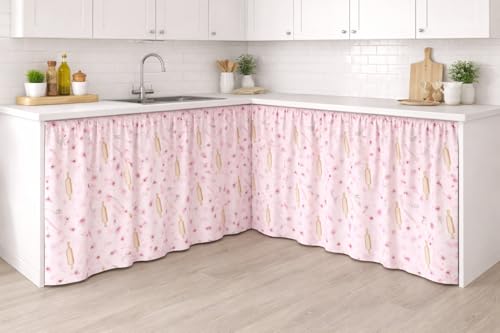 Image of Barebeauty Premium Printed Kitchen Sink Curtain | Kitchen Under Sink Curtain | Decorative Cabinet Cover | Washable & Dustproof | Modern Curtain (2, Design-4)