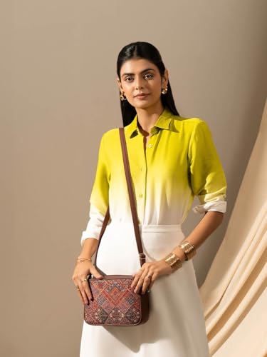 Image of ZOUK Sling Bag | Crossbody Bags for Women | Women's Handbags | Stylish | Vegan Leather Evening Bag | Travel & Office Use | Purse and Wallet | Bhuj Rabari