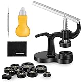 Eventronic Uhr Presse Uhr Einpresswerkzeug Gehäuseschließer Uhr Reparatur Werkzeug mit 12 Druckplatten Kunststoffeinsätze